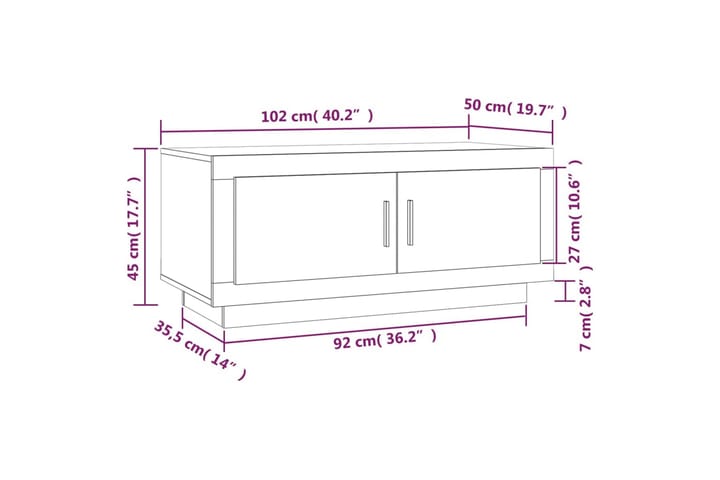 Sohvapöytä betoninharmaa 102x50x45 cm tekninen puu - Harmaa - Huonekalut - Pöytä & ruokailuryhmä - Sohvapöytä