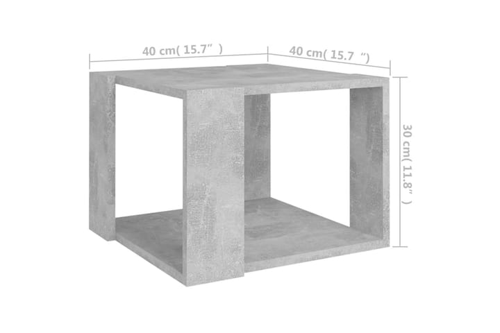 Sohvapöytä betoninharmaa 40x40x30 cm lastulevy - Huonekalut - Pöytä & ruokailuryhmä - Sohvapöytä