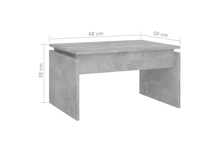 Sohvapöytä betoninharmaa 68x50x38 cm lastulevy - Harmaa - Huonekalut - Pöytä & ruokailuryhmä - Sohvapöytä