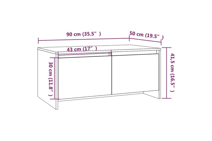 Sohvapöytä betoninharmaa 90x50x41,5 cm lastulevy - Harmaa - Huonekalut - Pöytä & ruokailuryhmä - Sohvapöytä