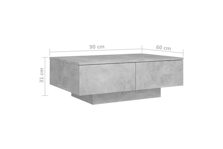 Sohvapöytä betoninharmaa 90x60x31 cm lastulevy - Huonekalut - Pöytä & ruokailuryhmä - Sohvapöytä