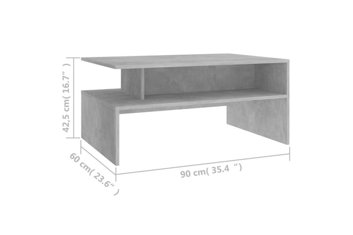 Sohvapöytä betoninharmaa 90x60x42,5 cm lastulevy - Huonekalut - Pöytä & ruokailuryhmä - Sohvapöytä