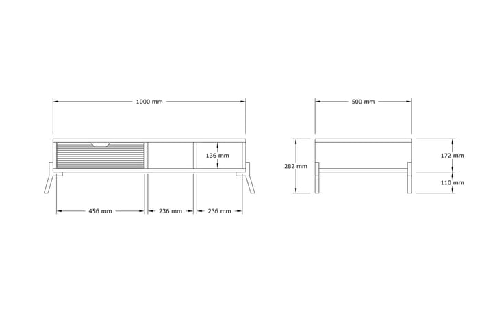 Sohvapöytä Boombar 100x28,2x100 cm - Sininen - Sohvapöytä