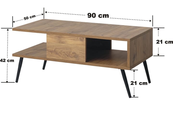 Sohvapöytä Bukle 90 cm - Ruskea/Musta - Huonekalut - Pöytä & ruokailuryhmä - Sohvapöytä