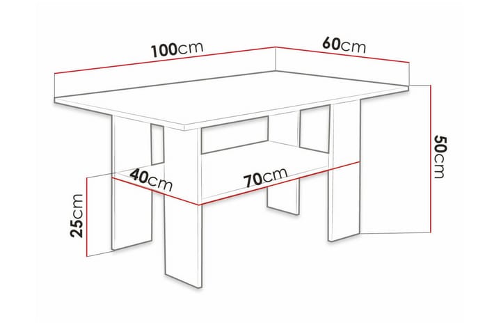 Sohvapöytä Carnew 60 cm - Musta - Huonekalut - Pöytä & ruokailuryhmä - Sohvapöytä