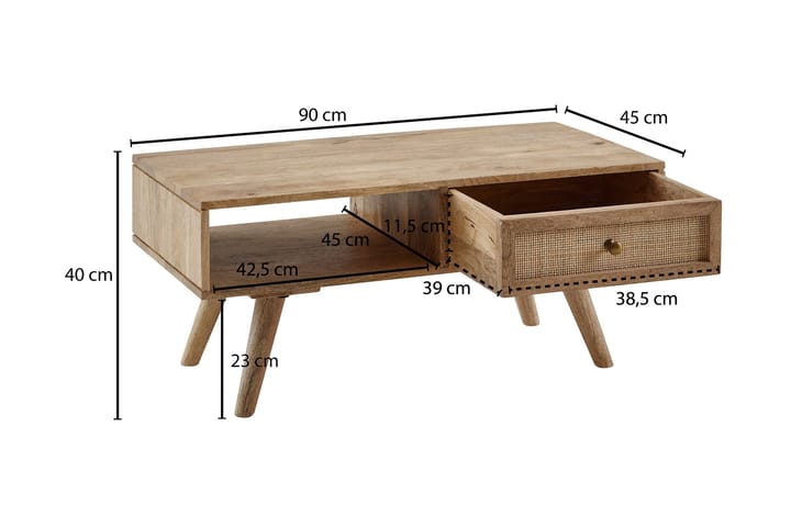 Sohvapöytä Clanton 45 cm - Huonekalut - Pöytä & ruokailuryhmä - Sohvapöytä