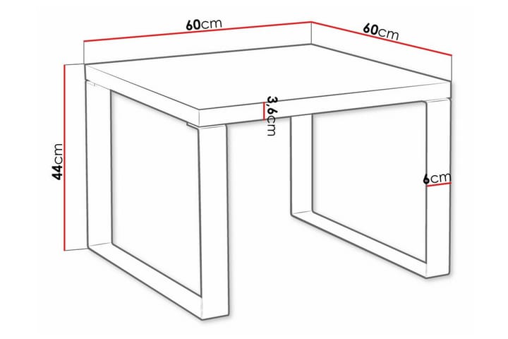 Sohvapöytä Clogsville 60 cm - Musta - Huonekalut - Pöytä & ruokailuryhmä - Sohvapöytä