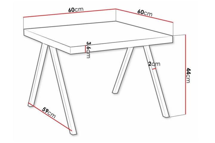 Sohvapöytä Clogsville 60 cm - Musta - Huonekalut - Pöytä & ruokailuryhmä - Sohvapöytä