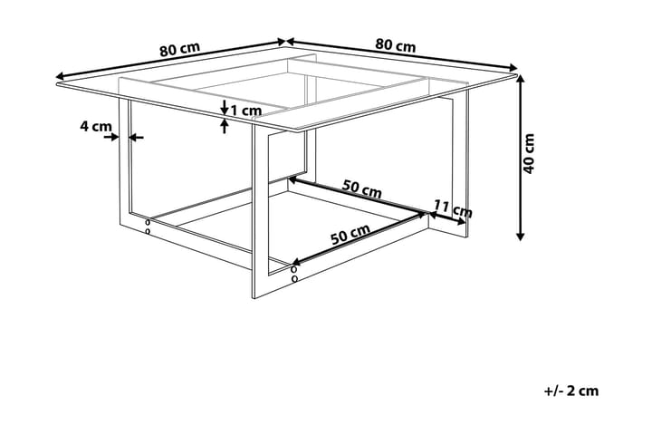 Sohvapöytä Crystal 80 cm - Sohvapöytä