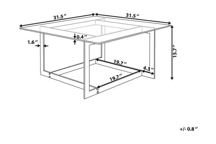 Sohvapöytä Crystal 80 cm - Huonekalut - Pöytä & ruokailuryhmä - Sohvapöytä