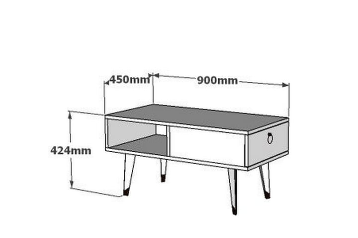 Sohvapöytä Damlarca 90x42,4x90 cm - Ruskea - Huonekalut - Pöytä & ruokailuryhmä - Sohvapöytä