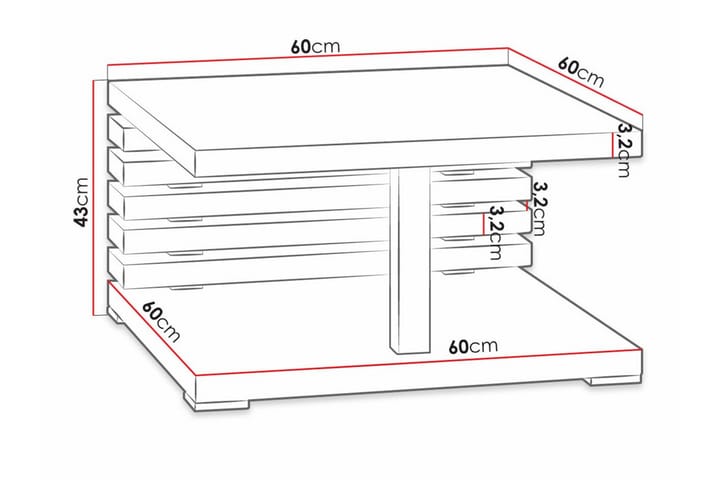 Sohvapöytä Denogal 60 cm - Musta - Huonekalut - Pöytä & ruokailuryhmä - Sohvapöytä