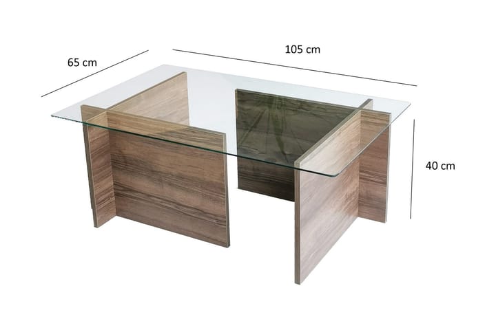 Sohvapöytä Dimants 105x40x105 cm - Ruskea - Huonekalut - Pöytä & ruokailuryhmä - Sohvapöytä