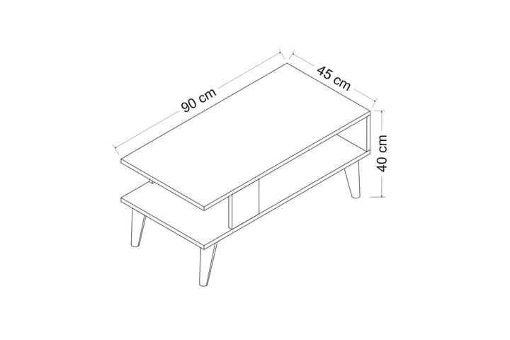 Sohvapöytä Elmvale 90x40x90 cm - Musta/Valkoinen - Huonekalut - Pöytä & ruokailuryhmä - Sohvapöytä