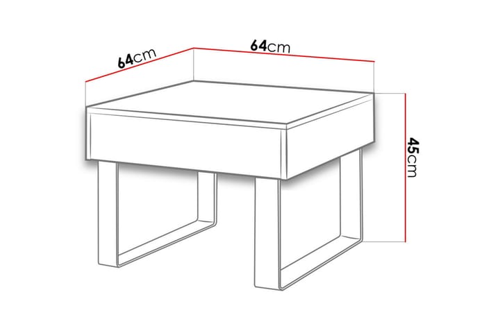 Sohvapöytä Frick Pieni 64 cm Säilytyksellä Laatikko - Valkoinen - Sohvapöytä