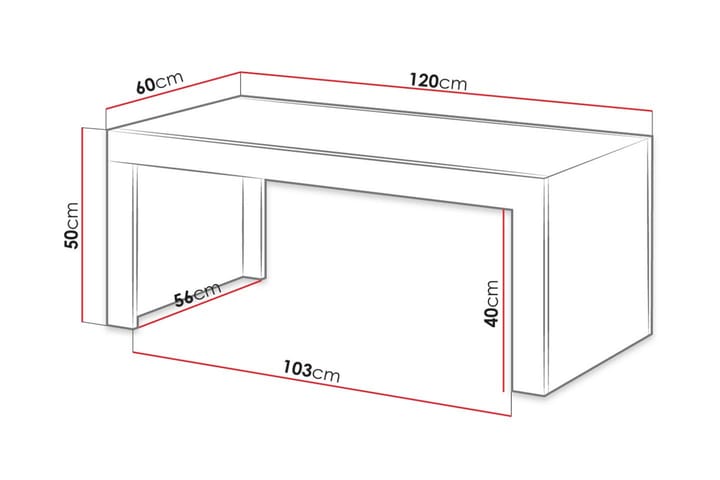 Sohvapöytä Geitonia 120 cm - Luonnonväri/Antrasiitti - Huonekalut - Pöytä & ruokailuryhmä - Sohvapöytä