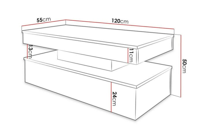 Sohvapöytä Glenndale 55 cm - Musta - Huonekalut - Pöytä & ruokailuryhmä - Sohvapöytä