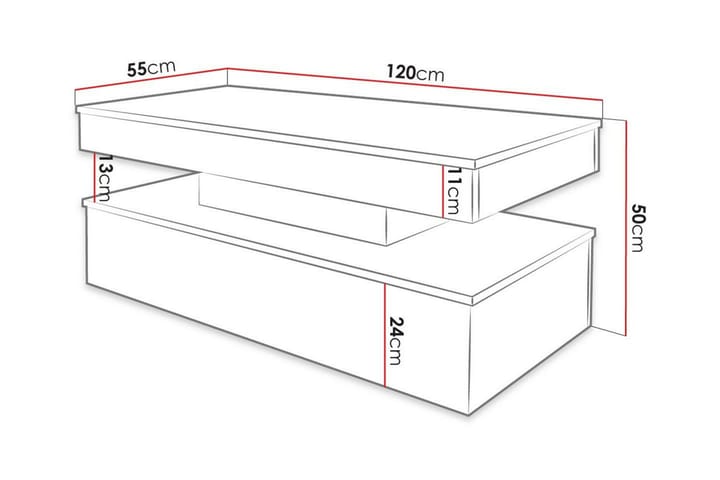 Sohvapöytä Glenndale 55 cm - Valkoinen - Huonekalut - Pöytä & ruokailuryhmä - Sohvapöytä