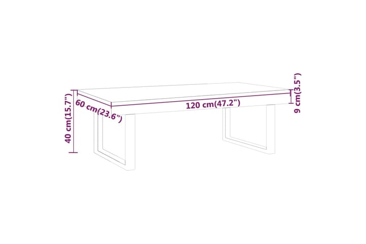 Sohvapöytä harmaa ja musta 120x60x40 cm MDF ja rauta - Harmaa - Huonekalut - Pöytä & ruokailuryhmä - Sohvapöytä