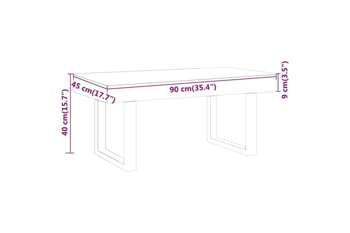 Sohvapöytä harmaa ja musta 90x45x40 cm MDF ja rauta - Harmaa - Huonekalut - Pöytä & ruokailuryhmä - Sohvapöytä