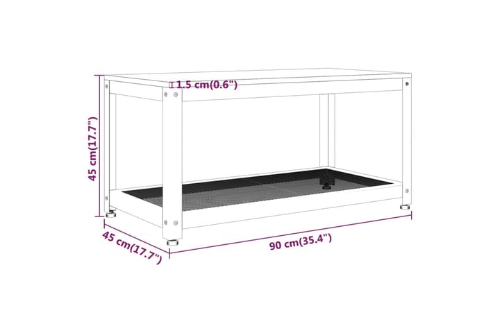 Sohvapöytä harmaa ja musta 90x45x45 cm MDF ja rauta - Harmaa - Huonekalut - Pöytä & ruokailuryhmä - Sohvapöytä