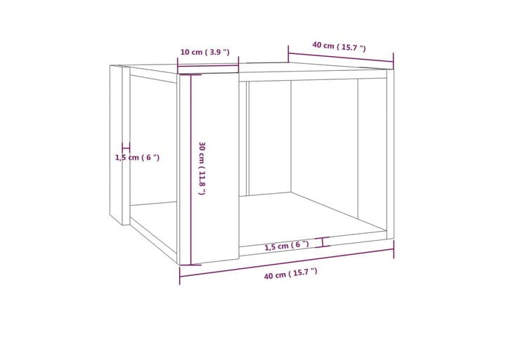 Sohvapöytä harmaa Sonoma 40x40x30 cm tekninen puu - Harmaa - Huonekalut - Pöytä & ruokailuryhmä - Sohvapöytä