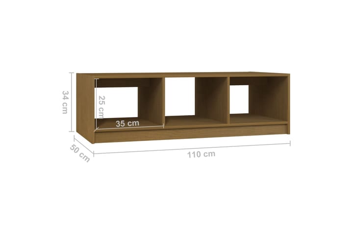 Sohvapöytä hunajanruskea 110x50x34 cm täysi mänty - Ruskea - Huonekalut - Pöytä & ruokailuryhmä - Sohvapöytä