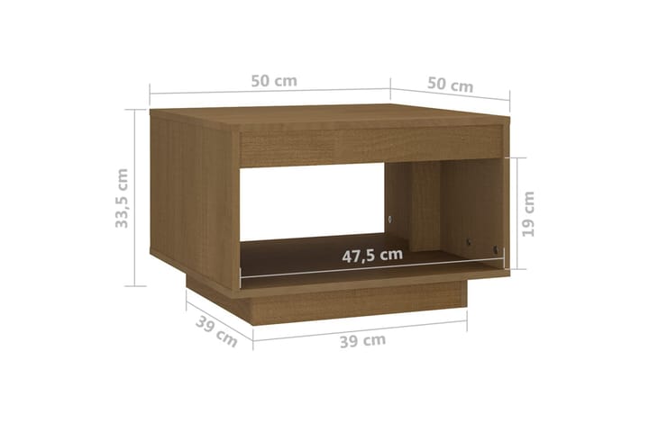 Sohvapöytä hunajanruskea 50x50x33,5 cm täysi mänty - Ruskea - Huonekalut - Pöytä & ruokailuryhmä - Sohvapöytä