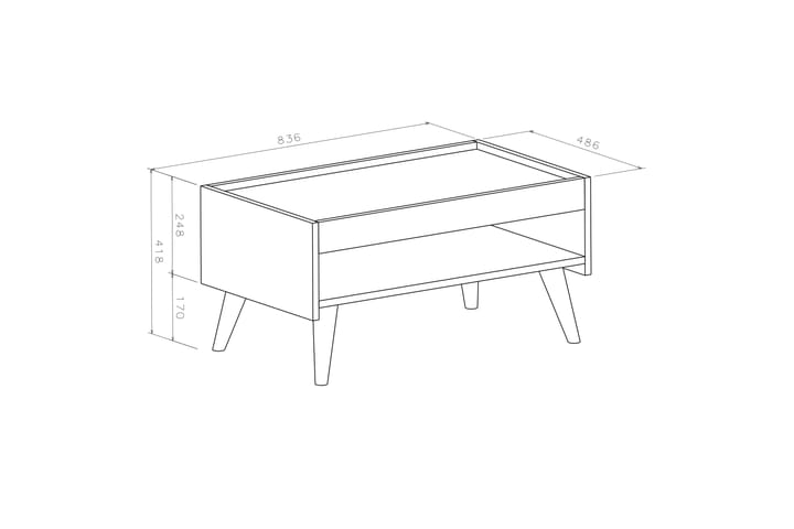 Sohvapöytä Jannie 83,6x41,8x83,6 cm - Valkoinen - Huonekalut - Pöytä & ruokailuryhmä - Sohvapöytä