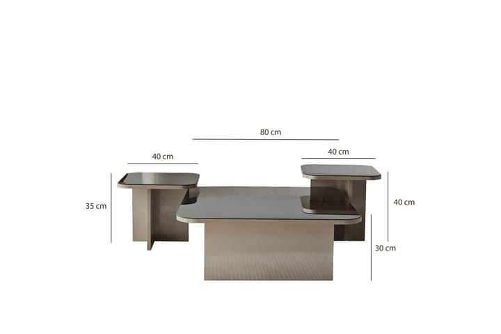 Sohvapöytä Kambalda 80 cm - Beige - Huonekalut - Pöytä & ruokailuryhmä - Sohvapöytä