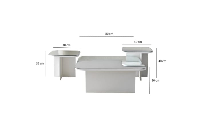 Sohvapöytä Kambalda 80 cm - Valkoinen - Huonekalut - Pöytä & ruokailuryhmä - Sohvapöytä