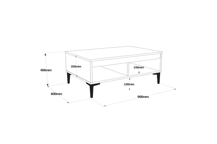 Sohvapöytä Kankuto 90x40,6x90 cm - Ruskea - Huonekalut - Pöytä & ruokailuryhmä - Sohvapöytä