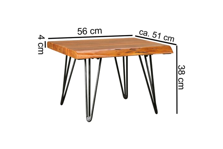 Sohvapöytä Kermeen 56 cm - Massiivi Puu/Musta - Huonekalut - Pöytä & ruokailuryhmä - Sohvapöytä