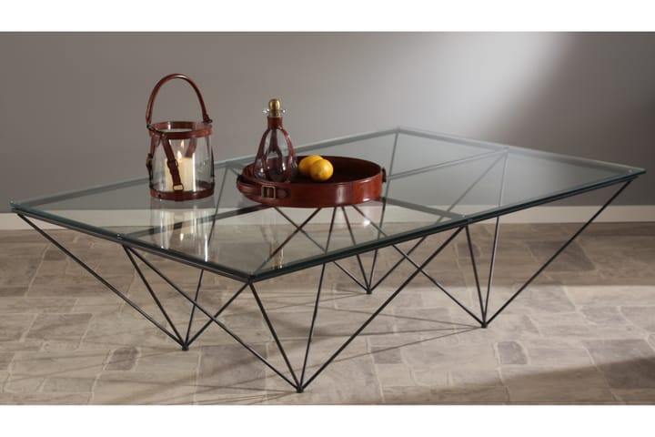 Sohvapöytä Kingston 140 cm Musta/Lasi - AG Home & Light - Sohvapöytä säilytystilalla - Sohvapöytä - Peilipöytä - Säädettävä sohvapöytä - Kokoontaitettavat pöydät - Marmoripöydät - Sohvapöytä renkailla