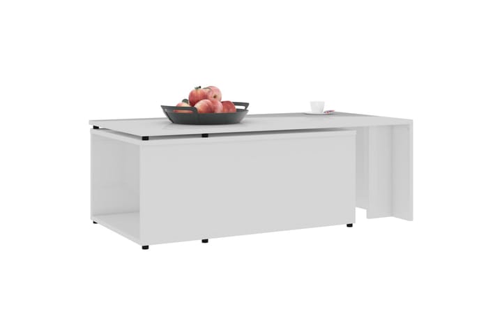 Sohvapöytä korkeakiilto valkoinen 150x50x35 cm lastulevy - Sohvapöytä