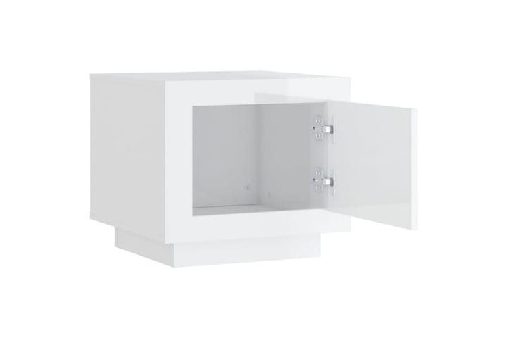 Sohvapöytä korkeakiilto valkoinen 51x50x45 cm tekninen puu - Valkoinen - Sohvapöytä