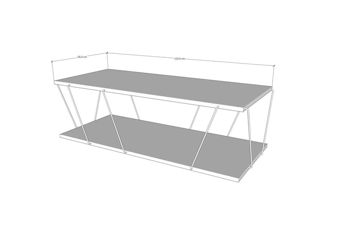 Sohvapöytä Ljusfors 120 cm Säilytyksellä Hylly - Keltainen/Musta - Huonekalut - Pöytä & ruokailuryhmä - Sohvapöytä