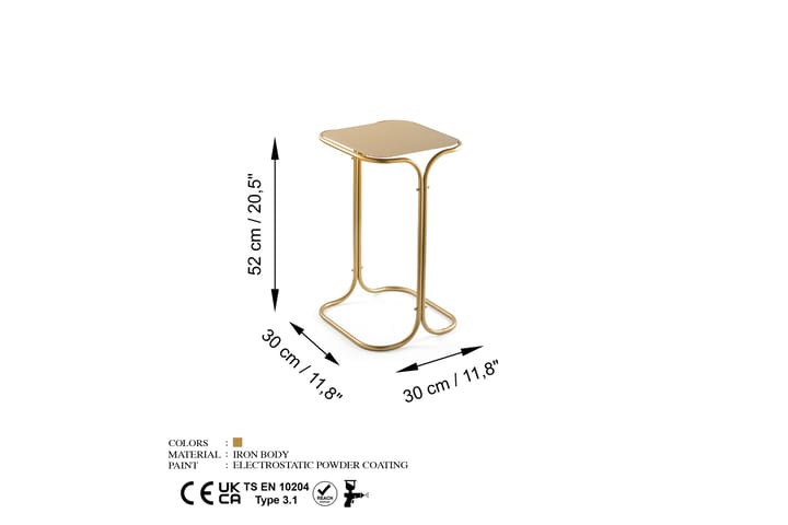 Sohvapöytä Mamta 30 cm - Kulta - Huonekalut - Pöytä & ruokailuryhmä - Sohvapöytä