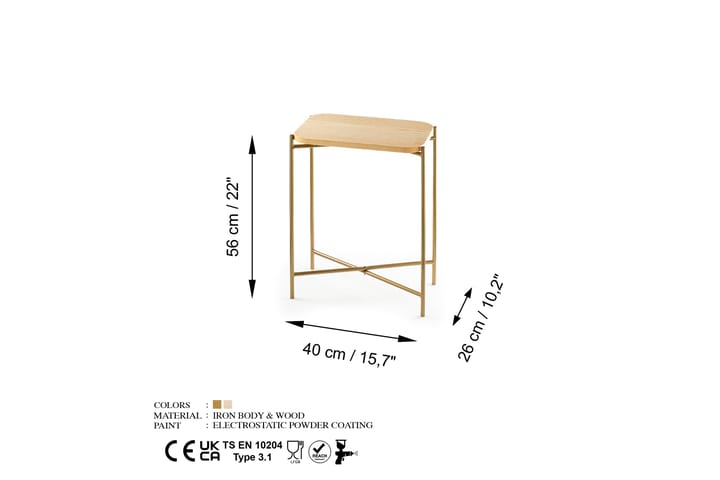 Sohvapöytä Mamta 40 cm - Kulta/Natural - Huonekalut - Pöytä & ruokailuryhmä - Sohvapöytä