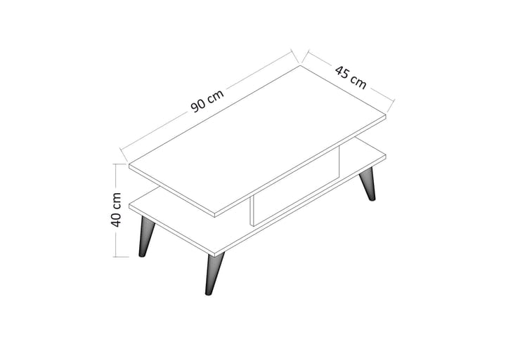 Sohvapöytä Mazirbe 90x40x90 cm - Musta/Valkoinen - Huonekalut - Pöytä & ruokailuryhmä - Sohvapöytä