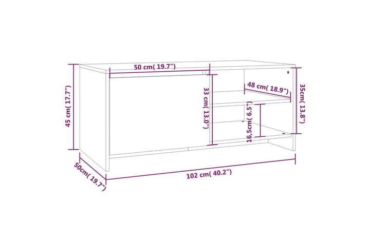 Sohvapöytä musta 102x50x45 cm tekninen puu - Musta - Huonekalut - Pöytä & ruokailuryhmä - Sohvapöytä