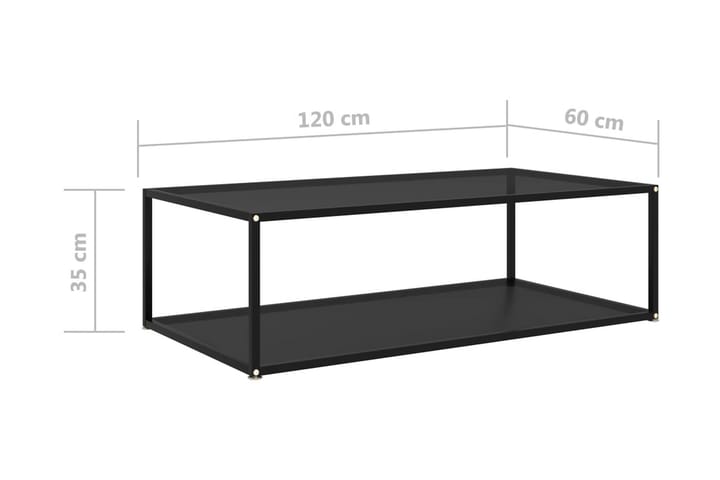 Sohvapöytä musta 120x60x35 cm karkaistu lasi - Musta - Huonekalut - Pöytä & ruokailuryhmä - Sohvapöytä