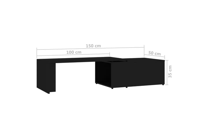 Sohvapöytä musta 150x50x35 cm lastulevy - Huonekalut - Pöytä & ruokailuryhmä - Sohvapöytä