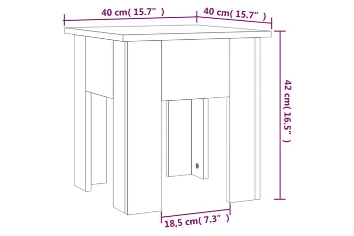 Sohvapöytä musta 40x40x42 cm lastulevy - Musta - Huonekalut - Pöytä & ruokailuryhmä - Sohvapöytä