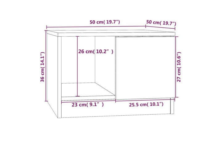 Sohvapöytä musta 50x50x36 cm tekninen puu - Musta - Huonekalut - Pöytä & ruokailuryhmä - Sohvapöytä