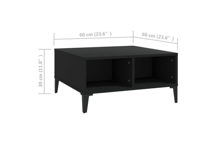 Sohvapöytä musta 60x60x30 cm lastulevy - Huonekalut - Pöytä & ruokailuryhmä - Sohvapöytä