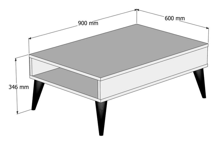 Sohvapöytä Nyarai 90 cm Säilytyksellä Hylly - Tammenväri - Huonekalut - Pöytä & ruokailuryhmä - Sohvapöytä