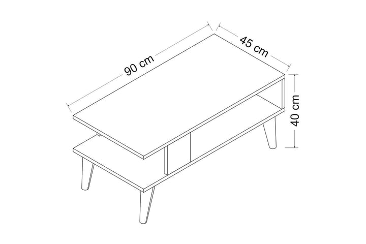 Sohvapöytä Razotaji 90x40x90 cm - Ruskea - Huonekalut - Pöytä & ruokailuryhmä - Sohvapöytä