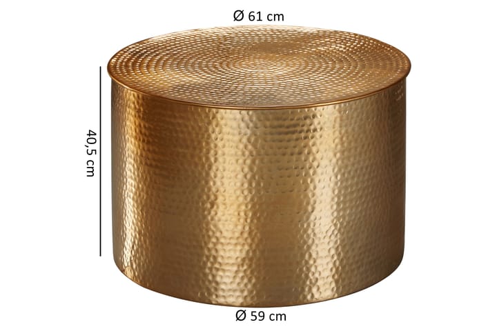 Sohvapöytä Rostek 61 cm Pyöreä - Kulta - Huonekalut - Pöytä & ruokailuryhmä - Sohvapöytä