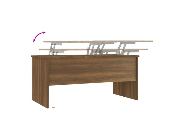 Sohvapöytä ruskea tammi 102x50,5x46,5 cm tekninen puu - Ruskea - Huonekalut - Pöytä & ruokailuryhmä - Sohvapöytä